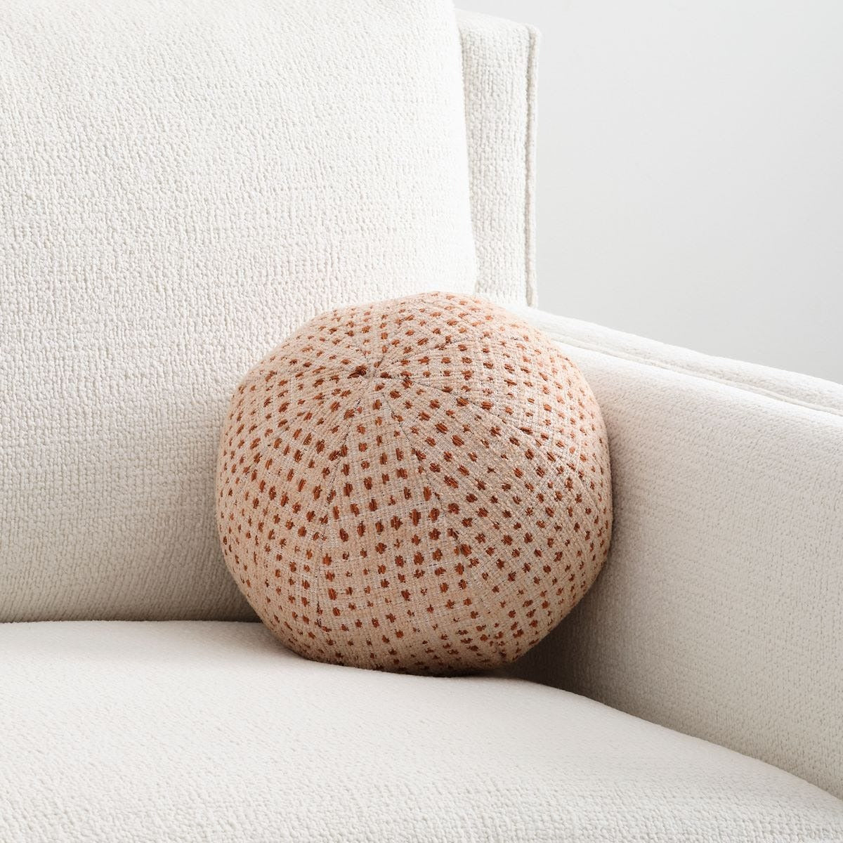 Ball Bearing Cushion in Dotted Peach by Uttermost