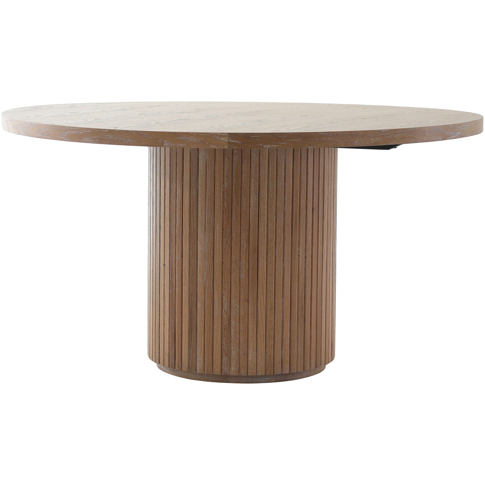 Reeded Round Dining Table in Oak by Keiichi