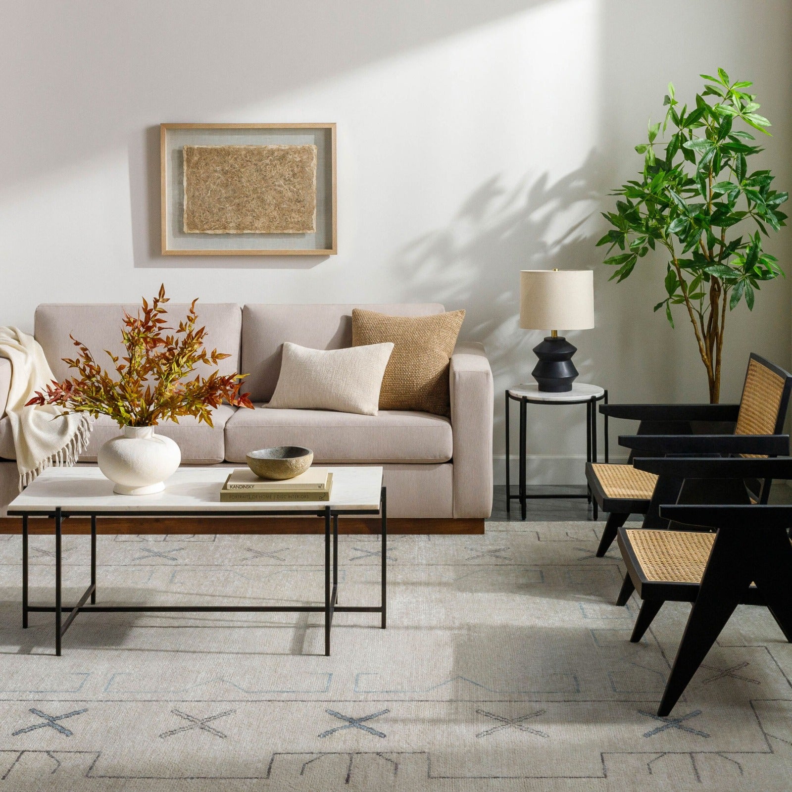 Riviera Hand Knotted Rug in Light Neutral by Keiichi