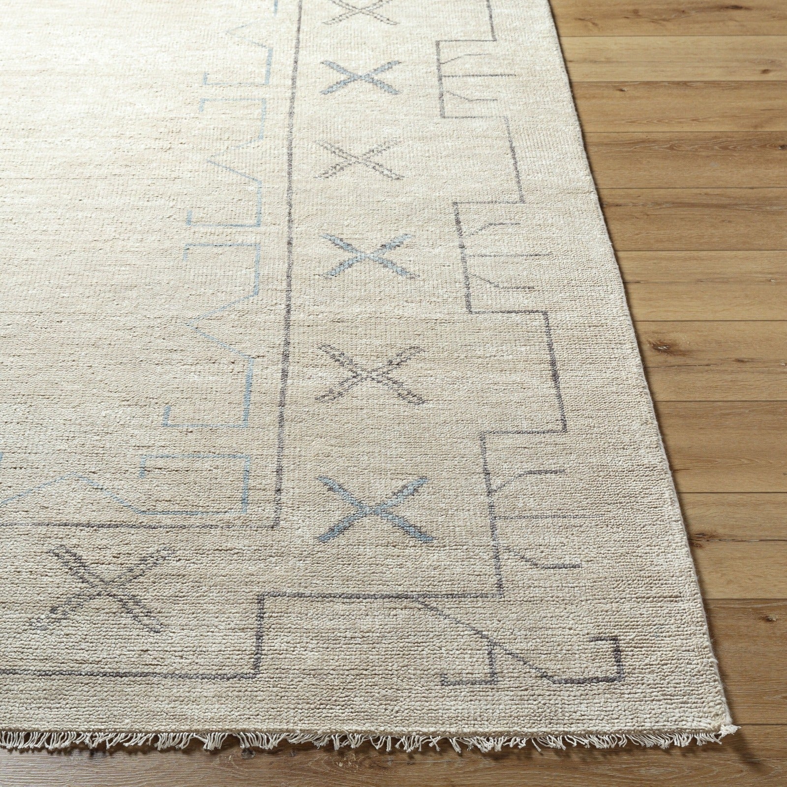 Riviera Hand Knotted Rug in Light Neutral by Keiichi