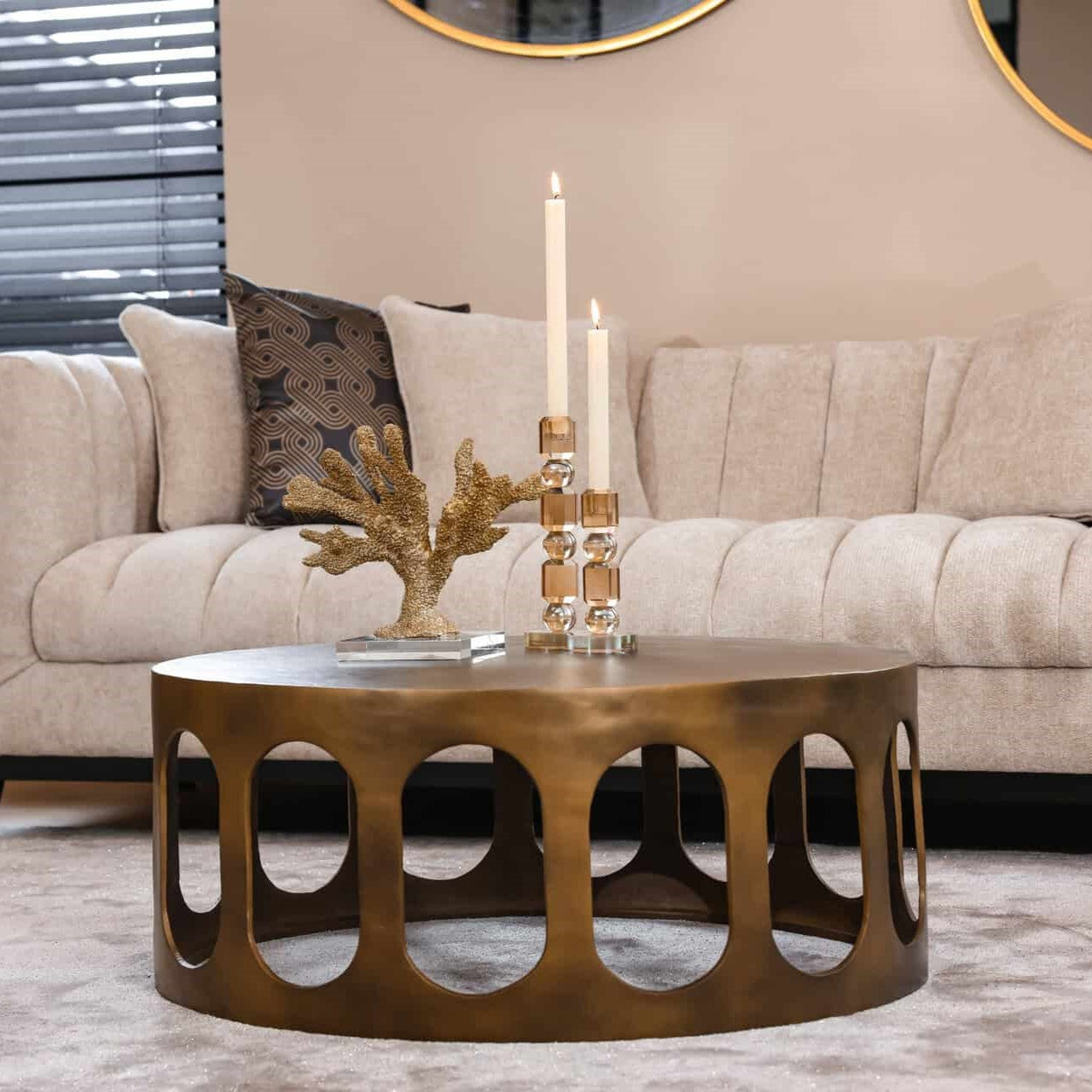 Du Pont Brushed Gold Coffee Table by Richmond Interiors