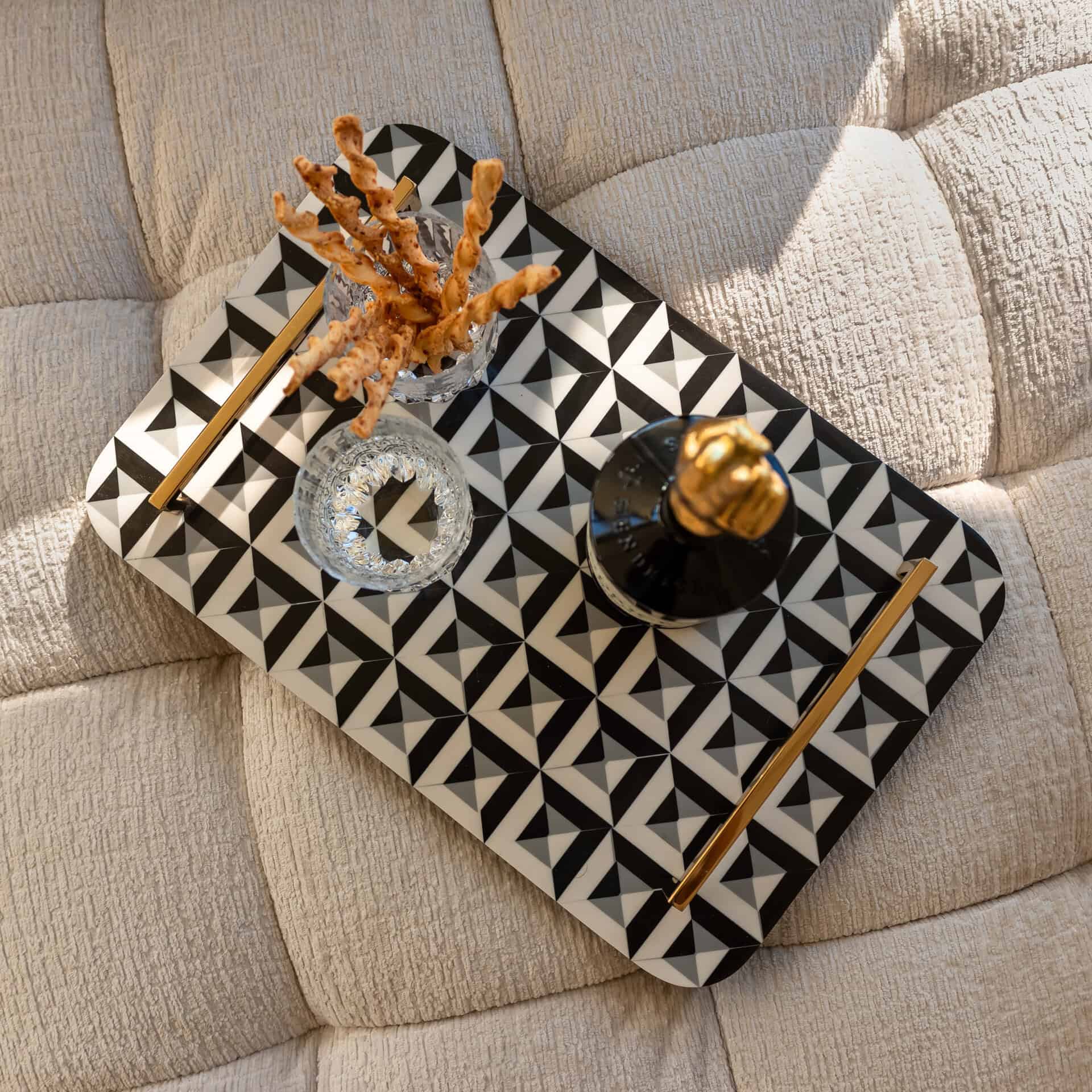 Birte Black & White Tray by Richmond Interiors