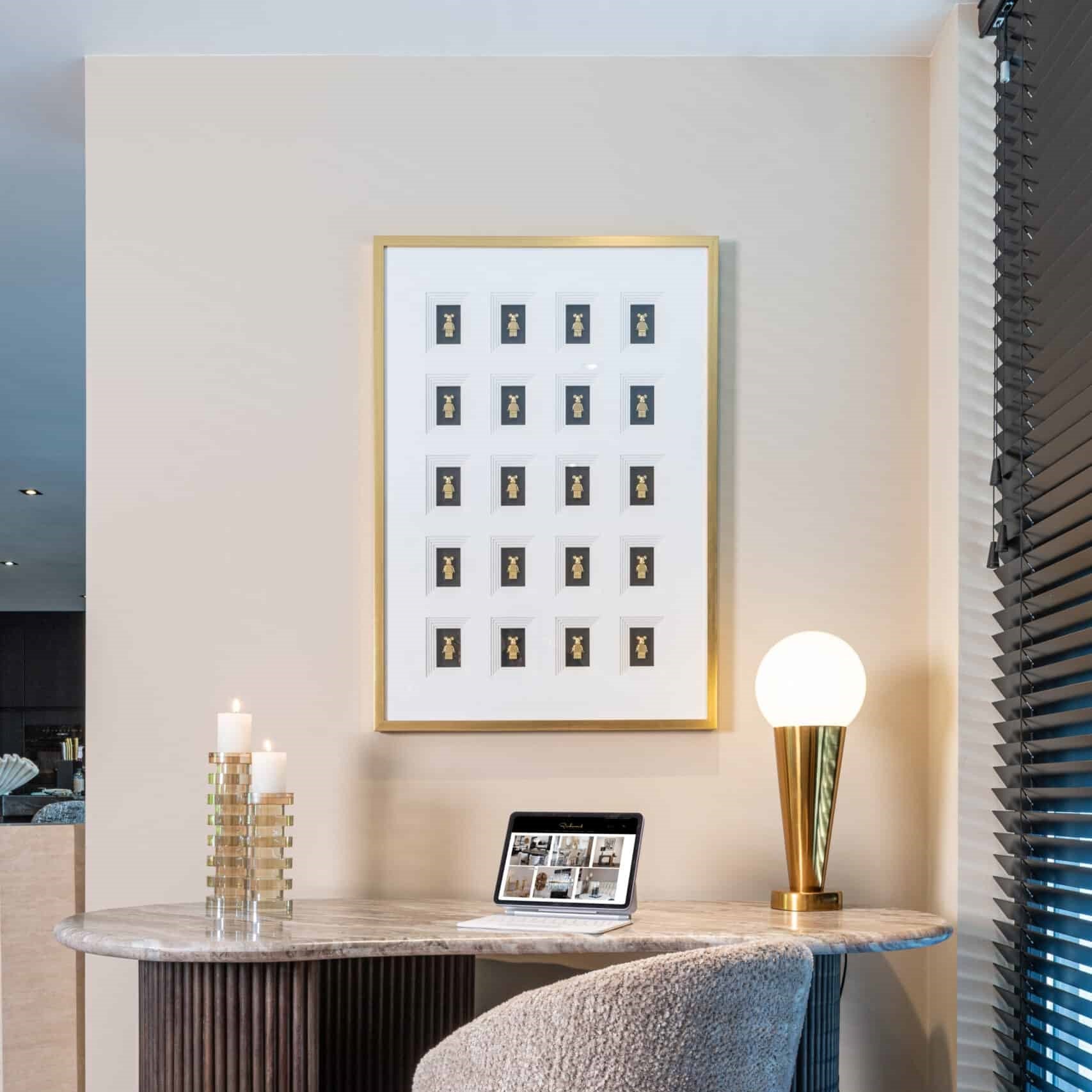 Block 3D Bear Black & Gold Wall Art by Richmond Interiors