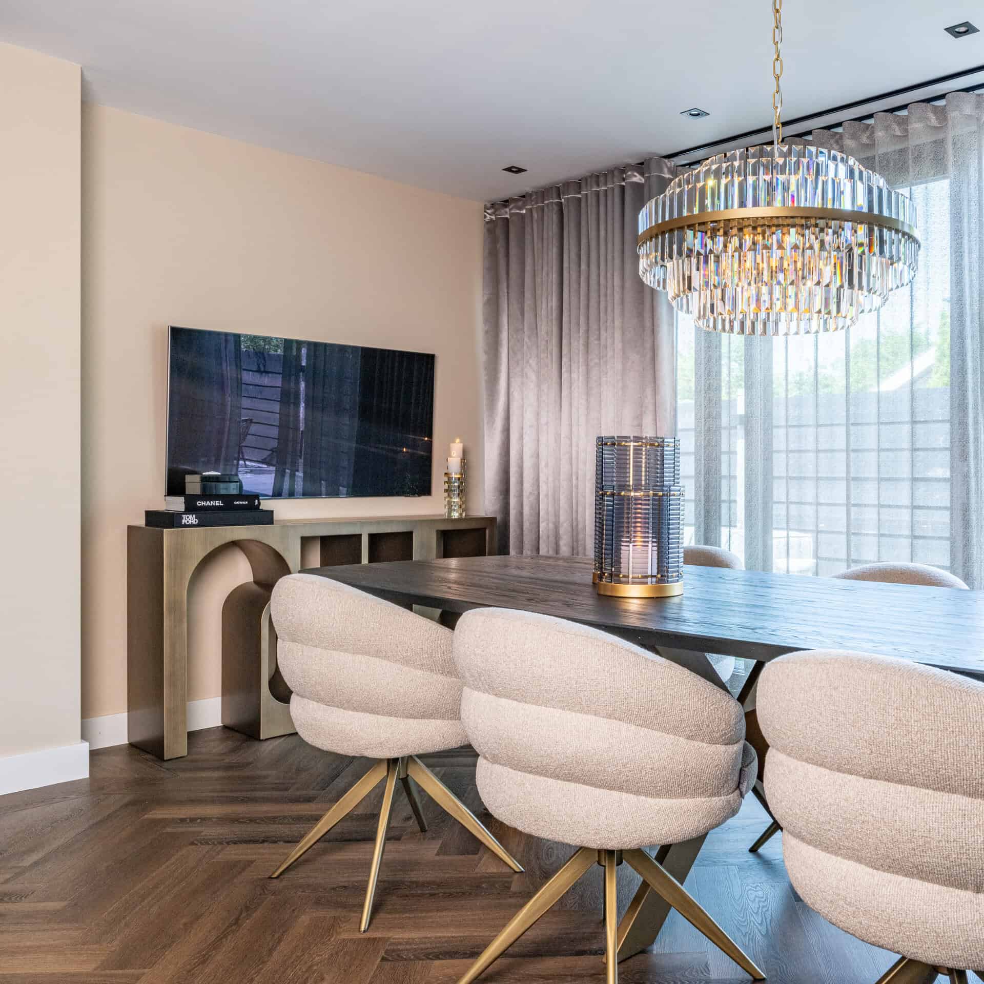 Desire Brushed Gold Chandelier - Medium by Richmond Interiors