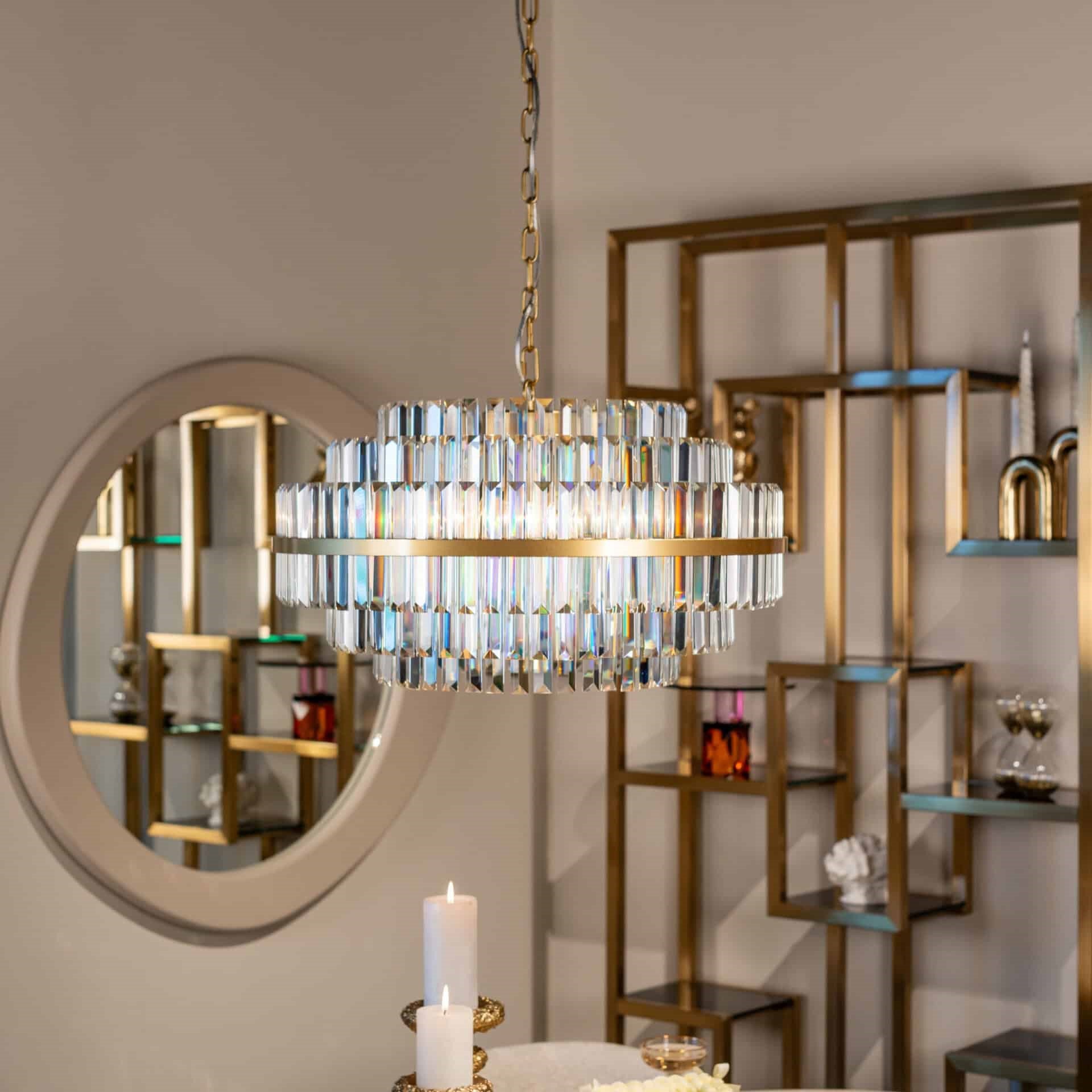 Desire Brushed Gold Chandelier - Small by Richmond Interiors