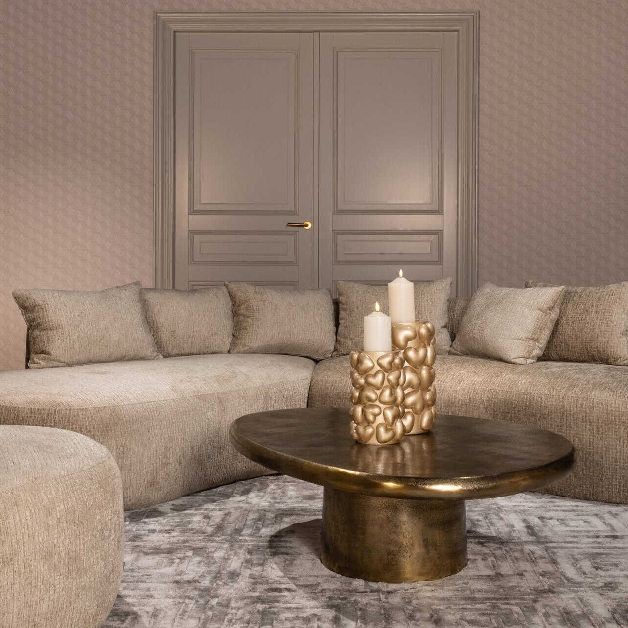Pulitzer Brushed Gold Coffee Table by Richmond Interiors