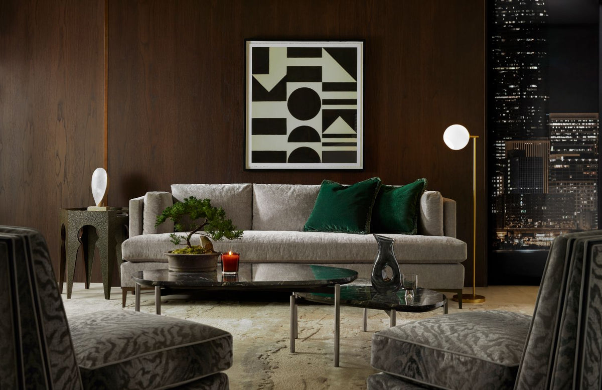 Radium Hexagonal Accent Table in Tempest by Theodore Alexander