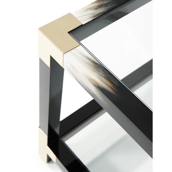 Cutting Edge Side Table in Black by Theodore Alexander