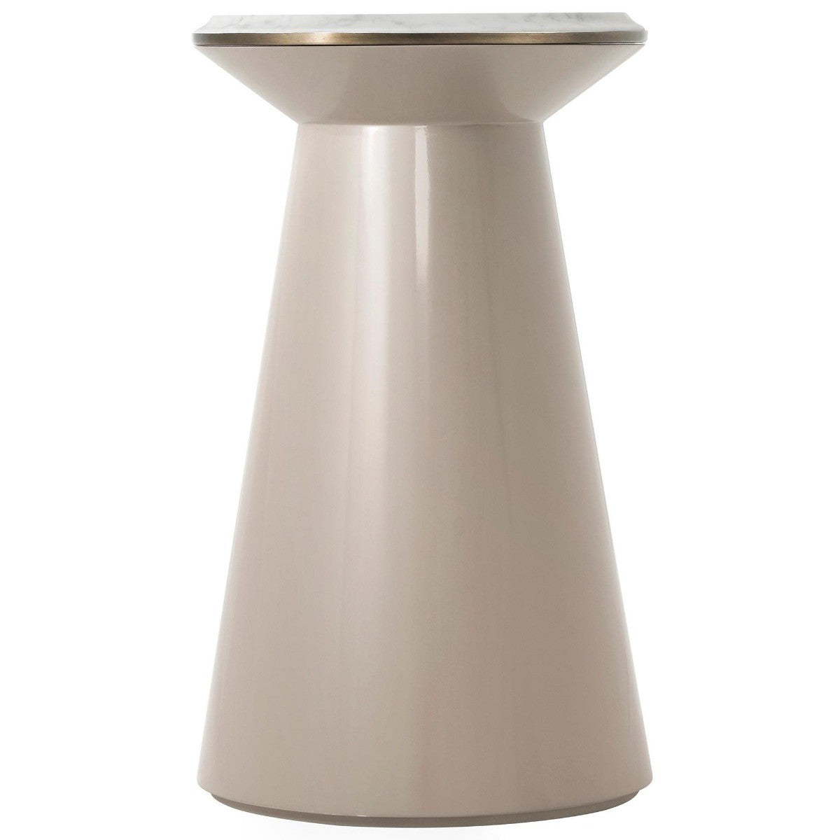 Contour Side Table in Taupe and Pearl - Small by Theodore Alexander