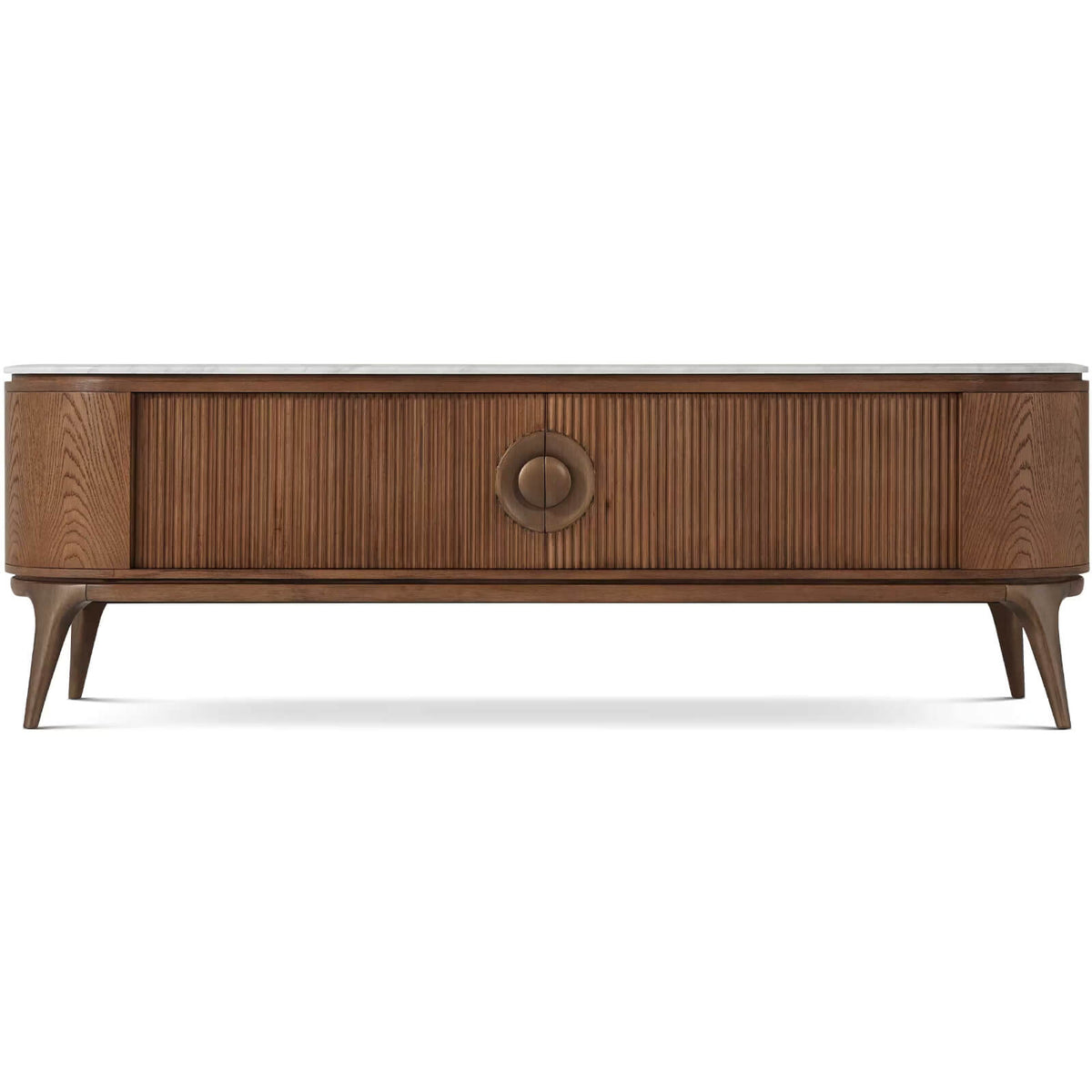 Arena Marble Media Cabinet in Caribbean Cask by Theodore Alexander
