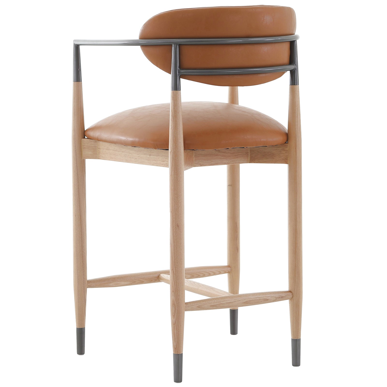 Soho Counter Stool in Natural and Bronze by Keiichi