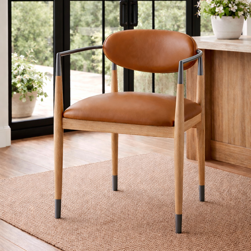 Soho Dining Chair in Natural and Bronze by Keiichi