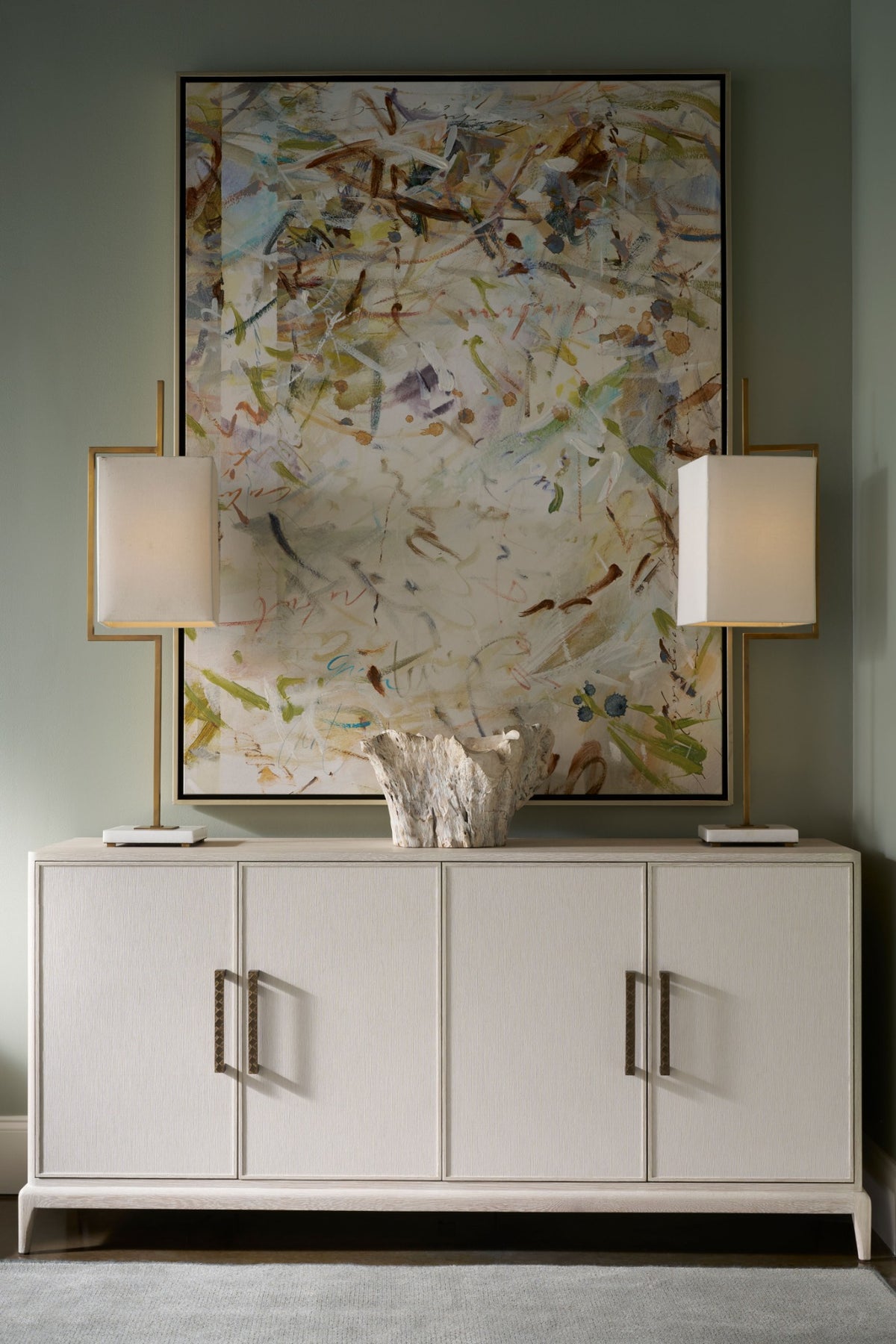 Stuart Credenza with Wallpaper Door Fronts by Theodore Alexander