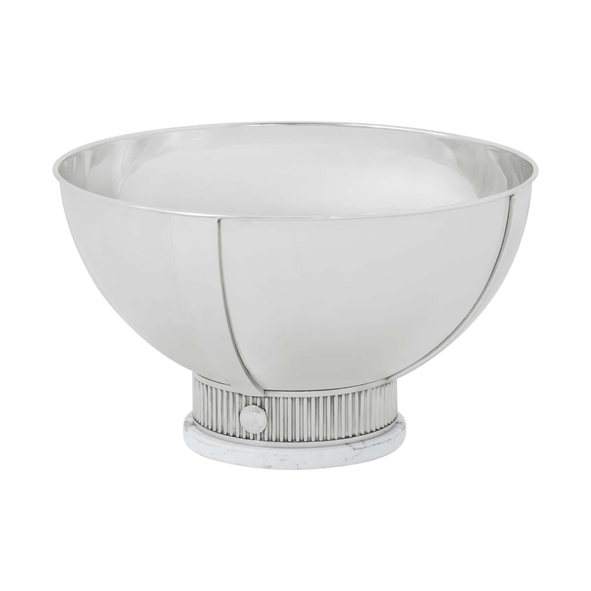 Gatsby Decorative Bowl in Nickel Plated Brass and Quartz by Theodore Alexander