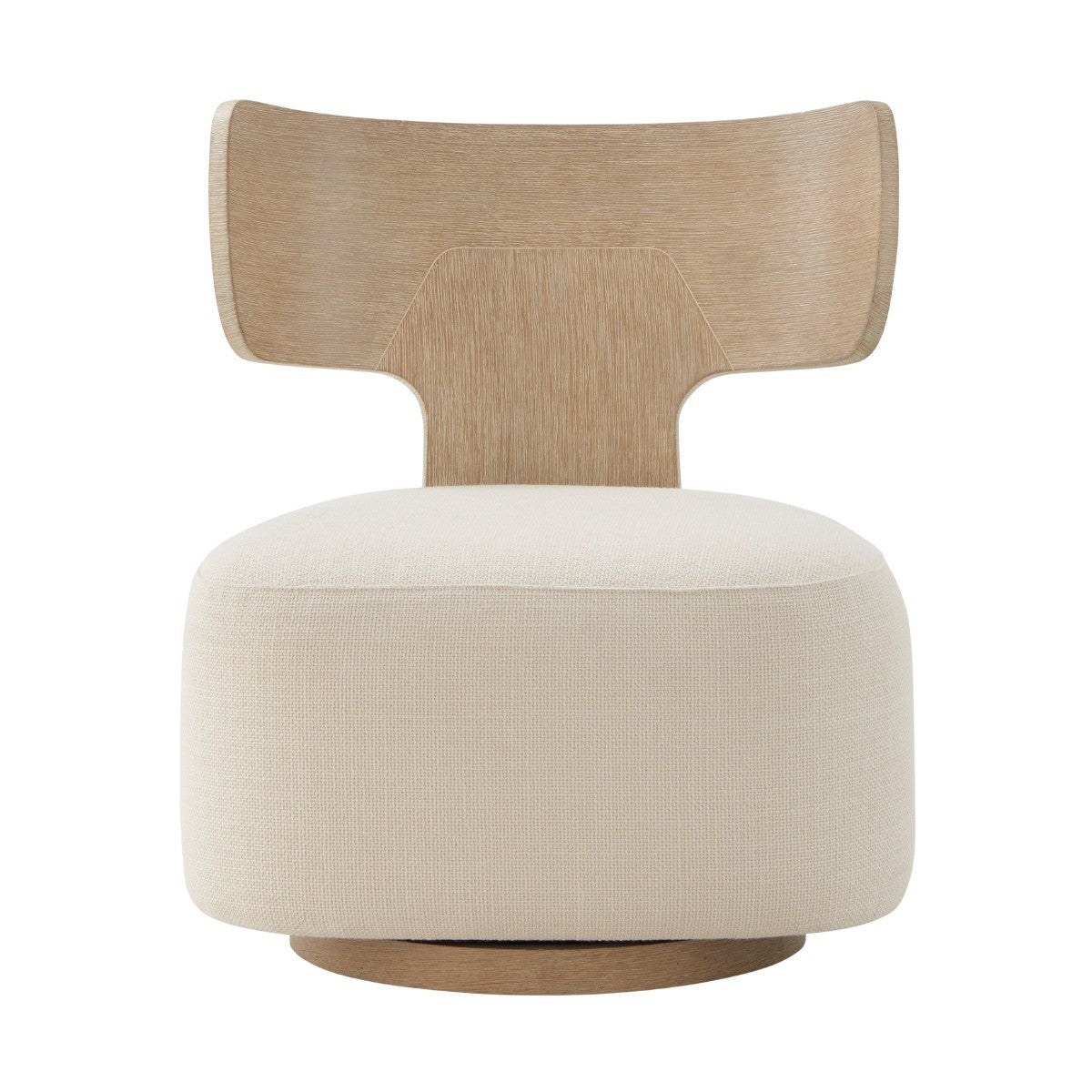 Repose Wooden Upholstered Swivel Chair by Theodore Alexander