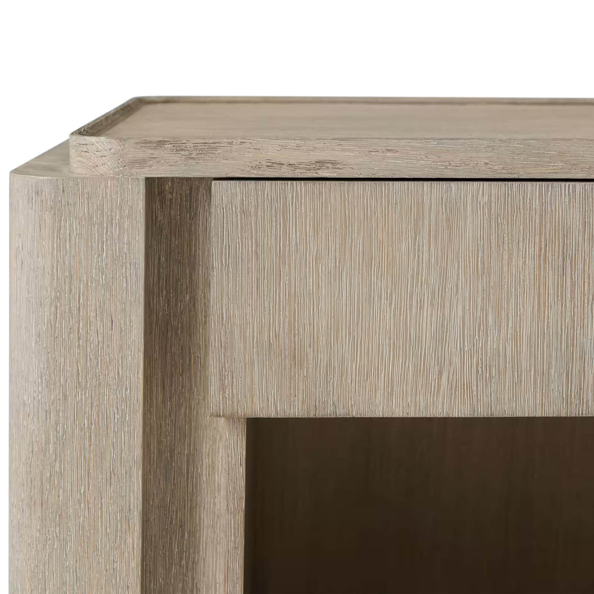 Repose Open Nightstand in Grey Oak by Theodore Alexander