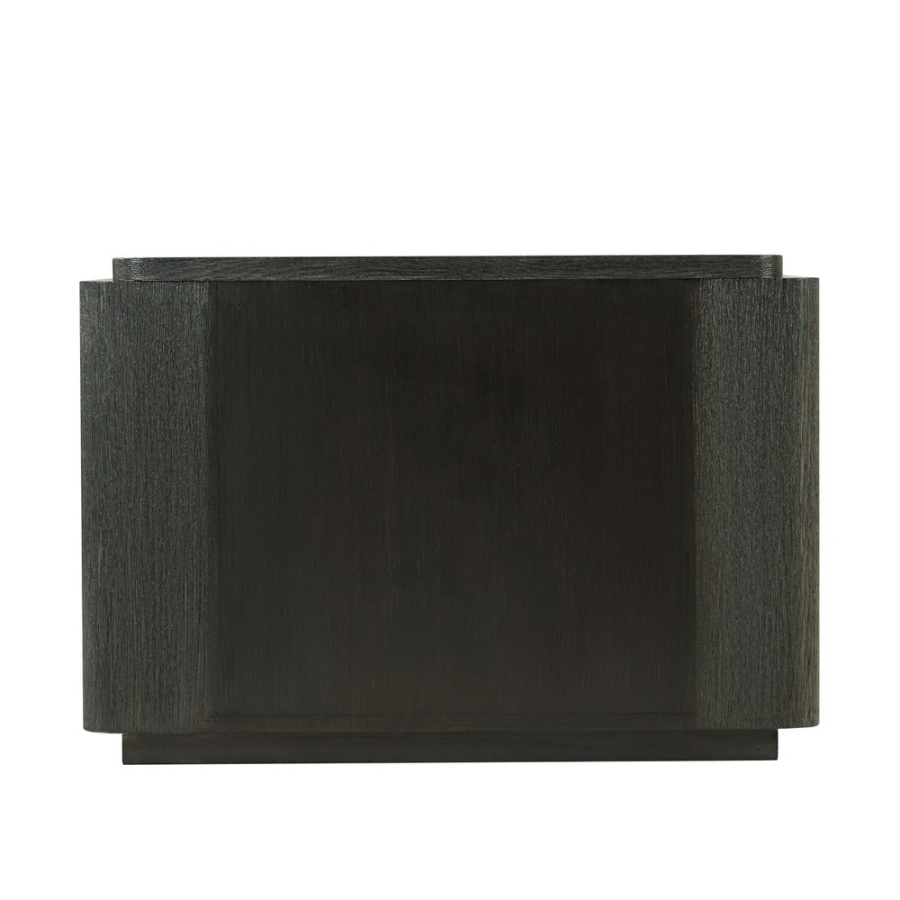 Repose Open Bedside Table in Charcoal Oak by Theodore Alexander
