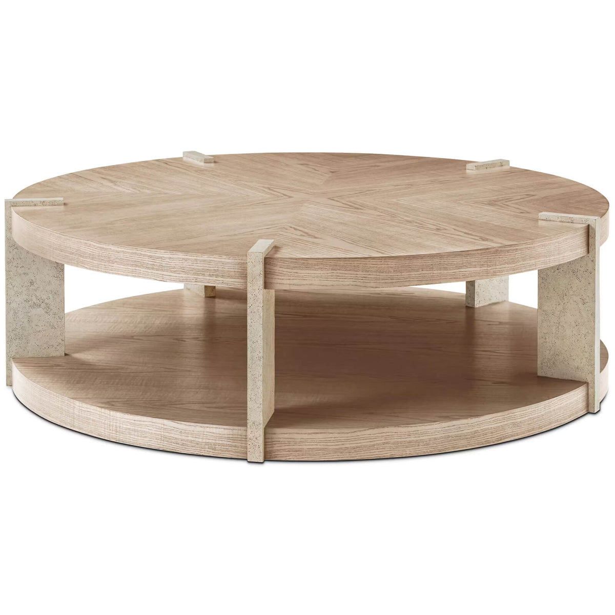 Catalina Round Coffee Table in Dune by Theodore Alexander