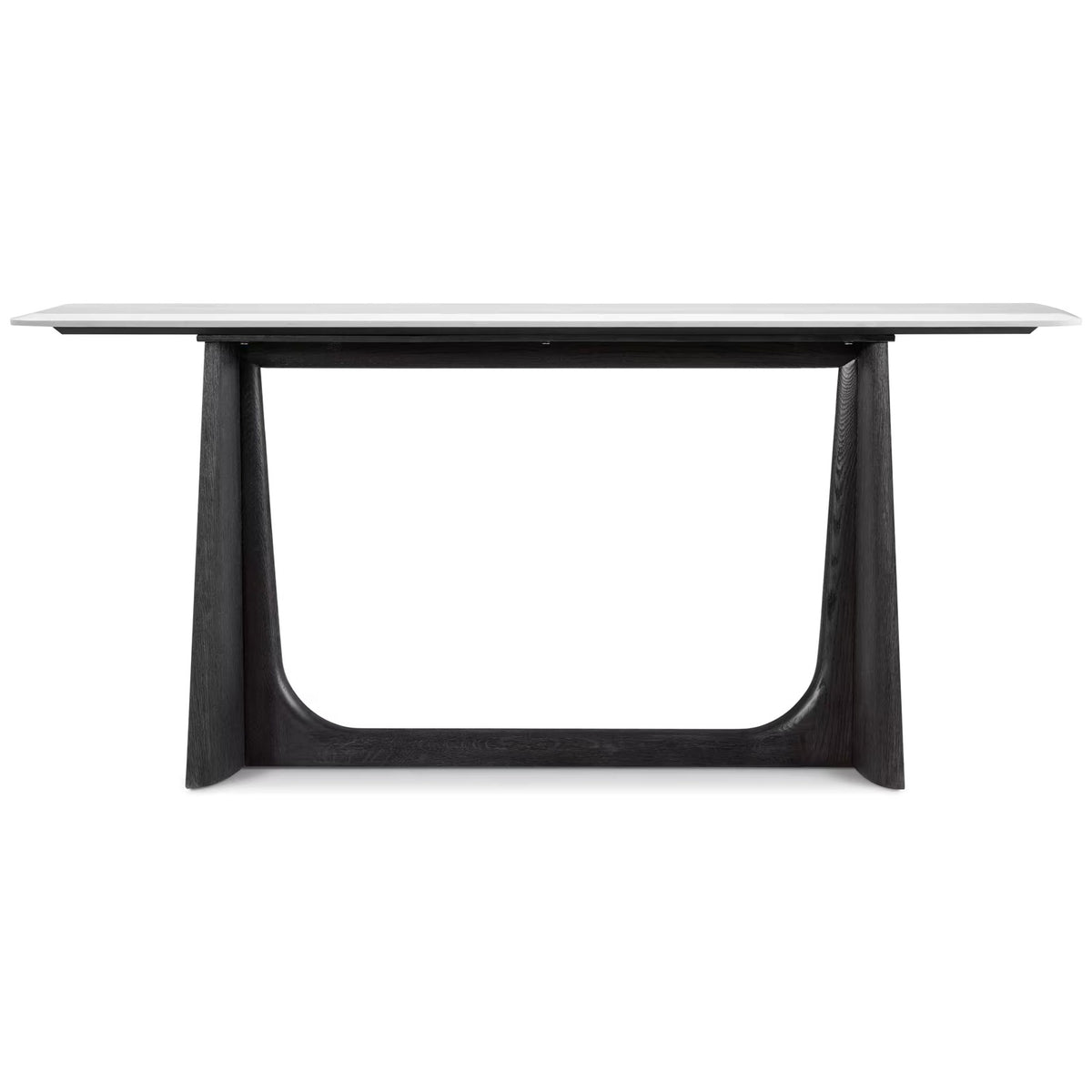 Repose Console Table with Marble Top in Charcoal Oak by Theodore Alexander