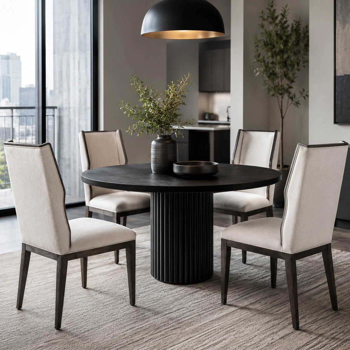 Della Dining Chair in Kendal Linen by Theodore Alexander