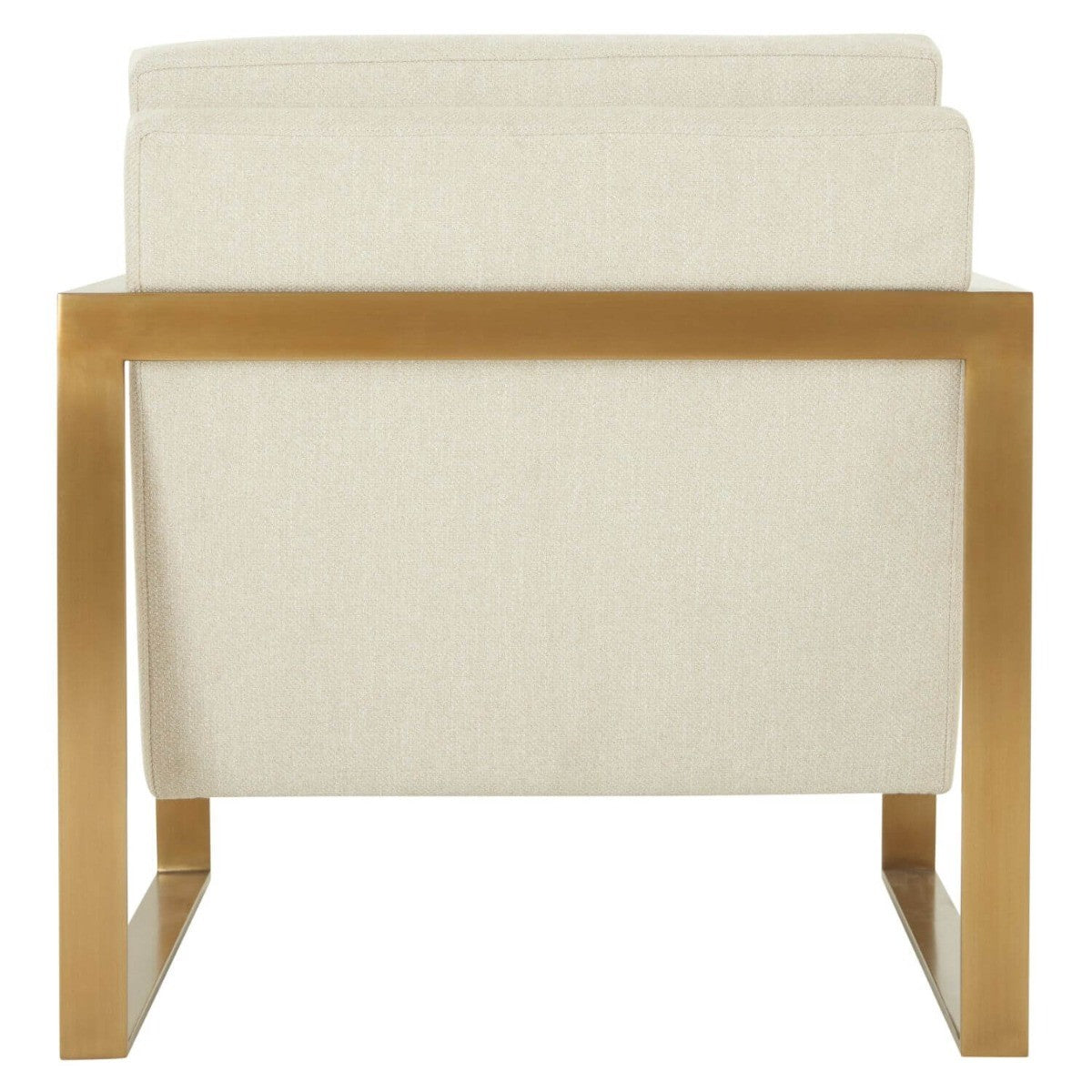 Bower Club Chair in Kendal Linen with Brushed Brass Finish Legs by Theodore Alexander