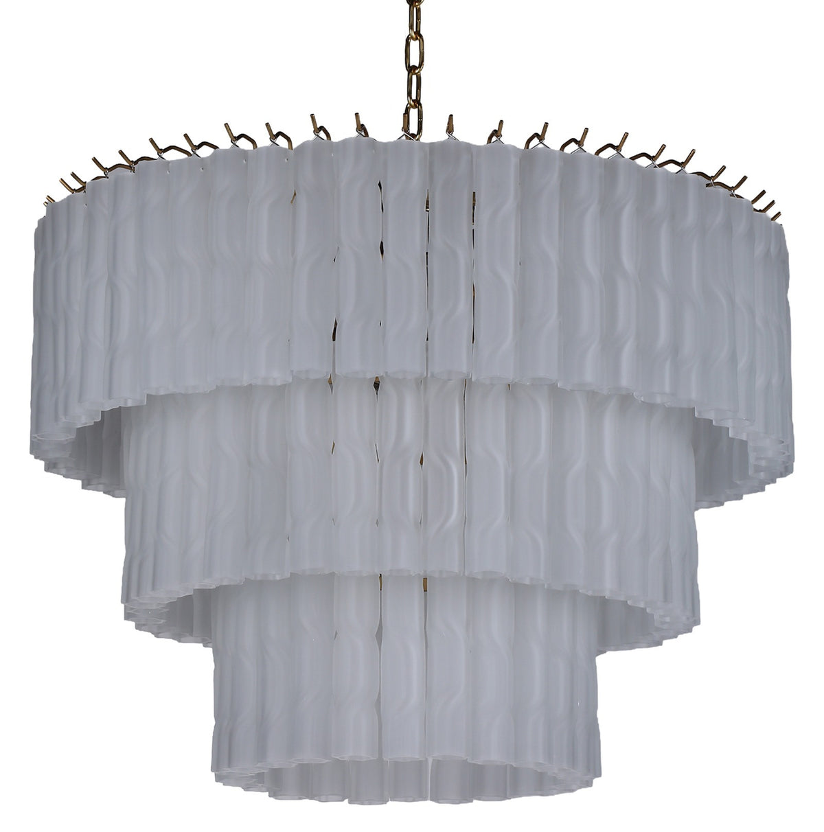 Twisted Frost Glass Chandelier - Large Keiichi