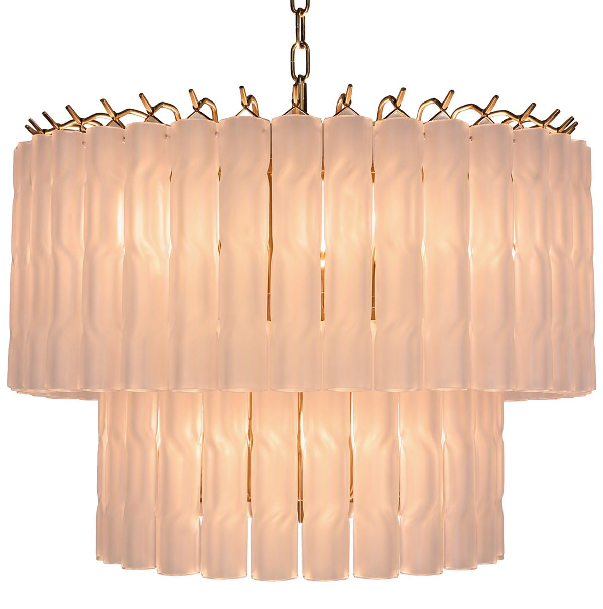 Twisted Frost Glass Chandelier - Small Keiichi