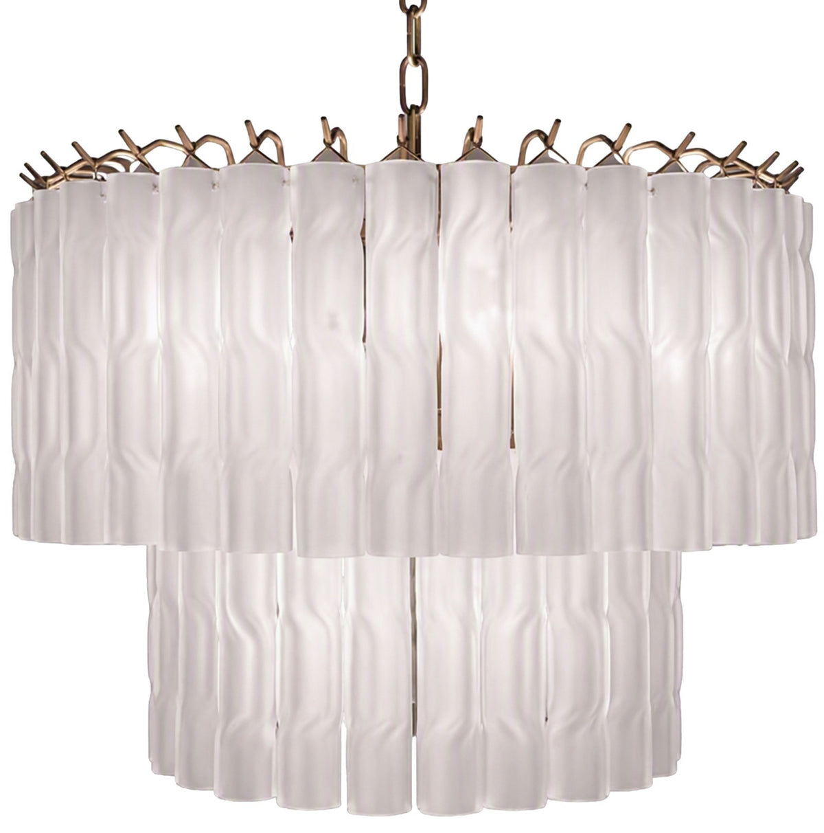 Twisted Frost Glass Chandelier - Small Keiichi