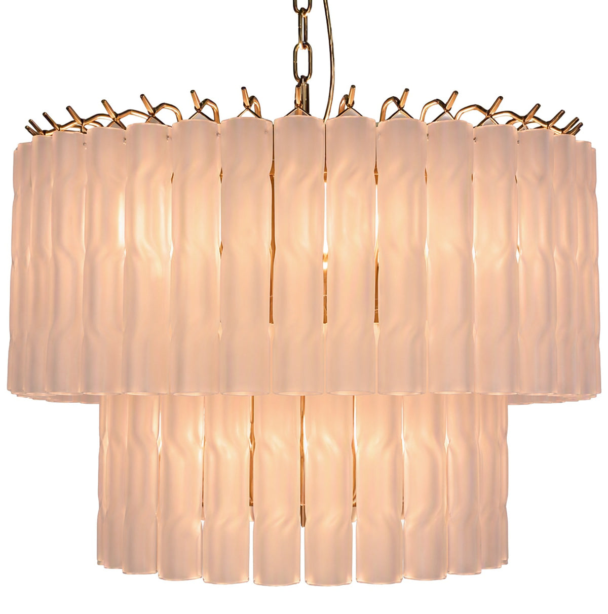Twisted Frost Glass Chandelier - Small Keiichi