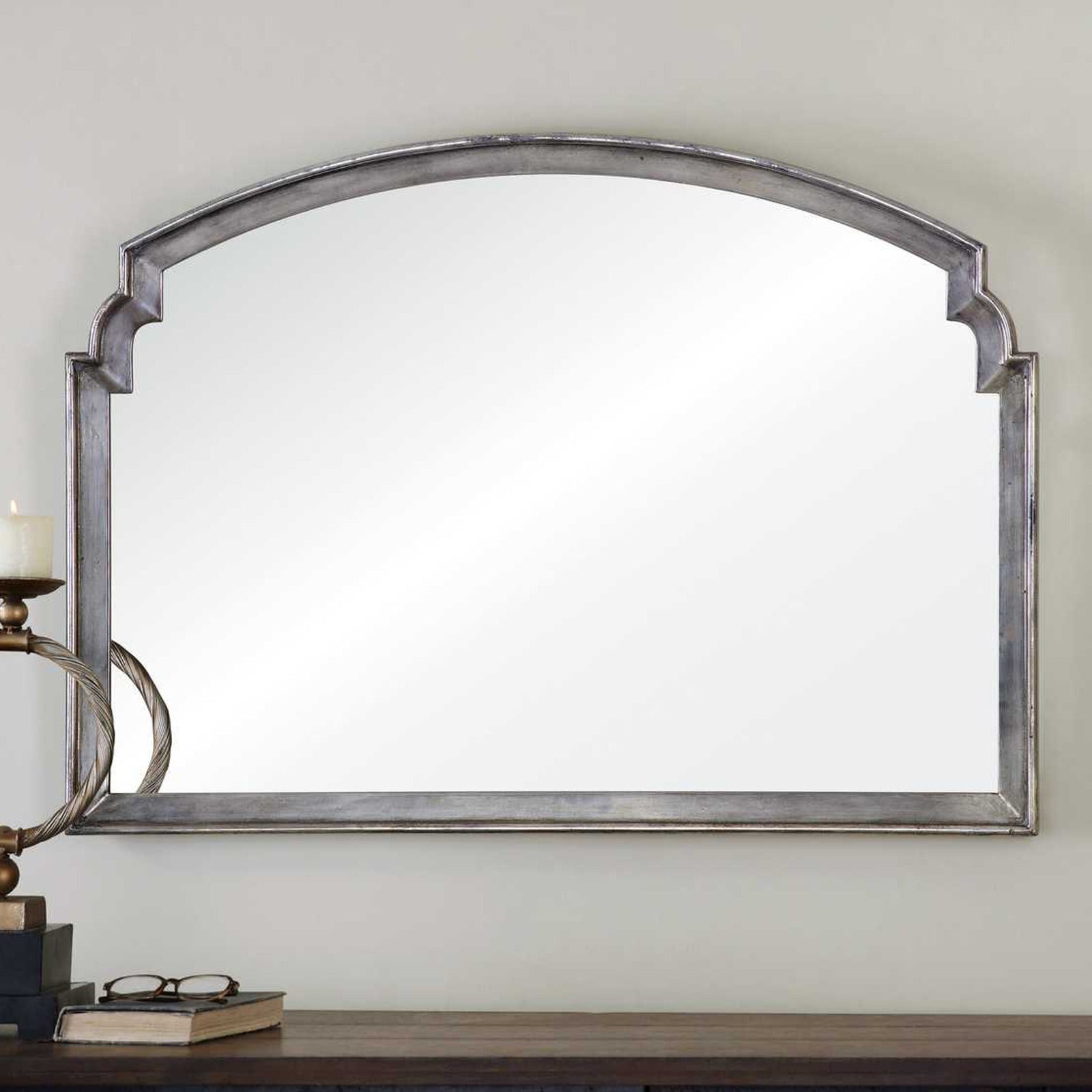 Via Della Overmantle Mirror in Silver by Uttermost