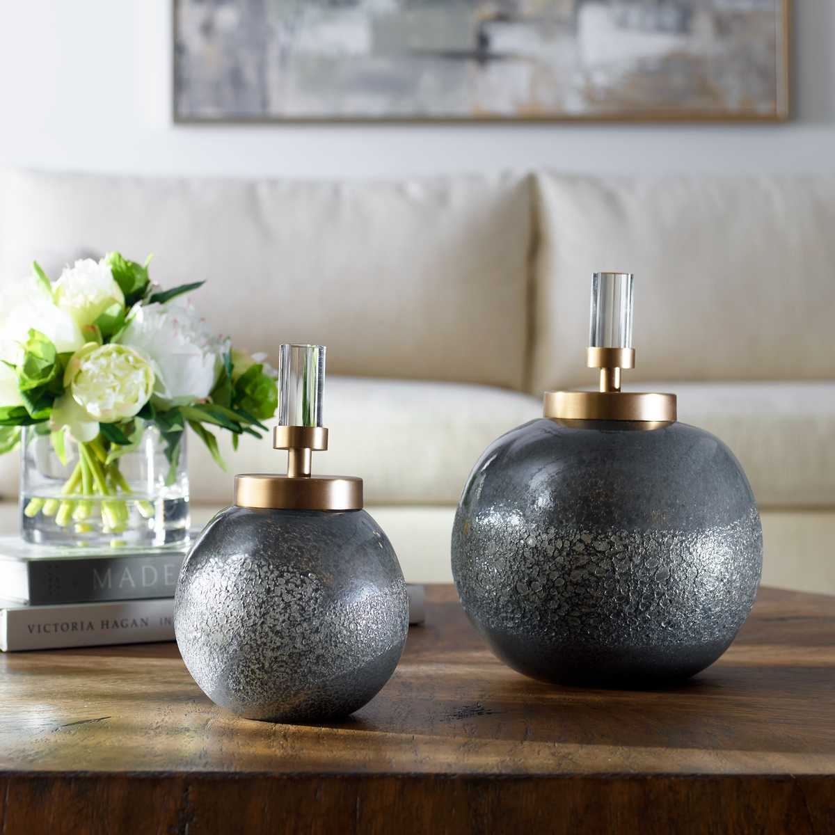 Cessair Art Glass Bottles - Set of 2 by Uttermost