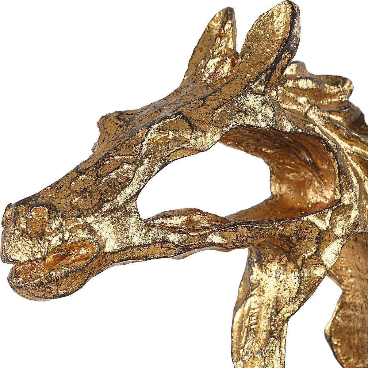 Gallop Brass Horse Sculpture on Crystal Base by Uttermost