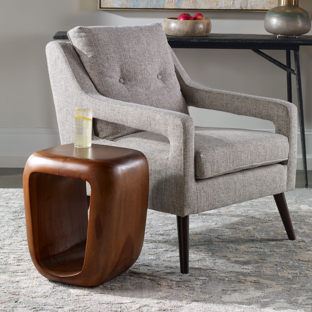Loophole Wooden Side Table by Uttermost