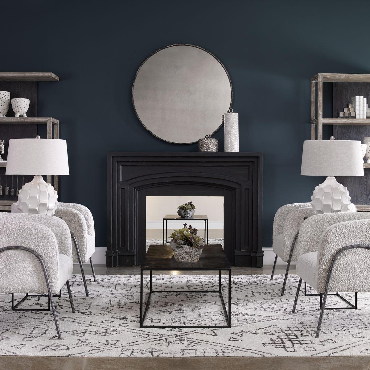 Guerina Scalloped Lamp - White by Uttermost