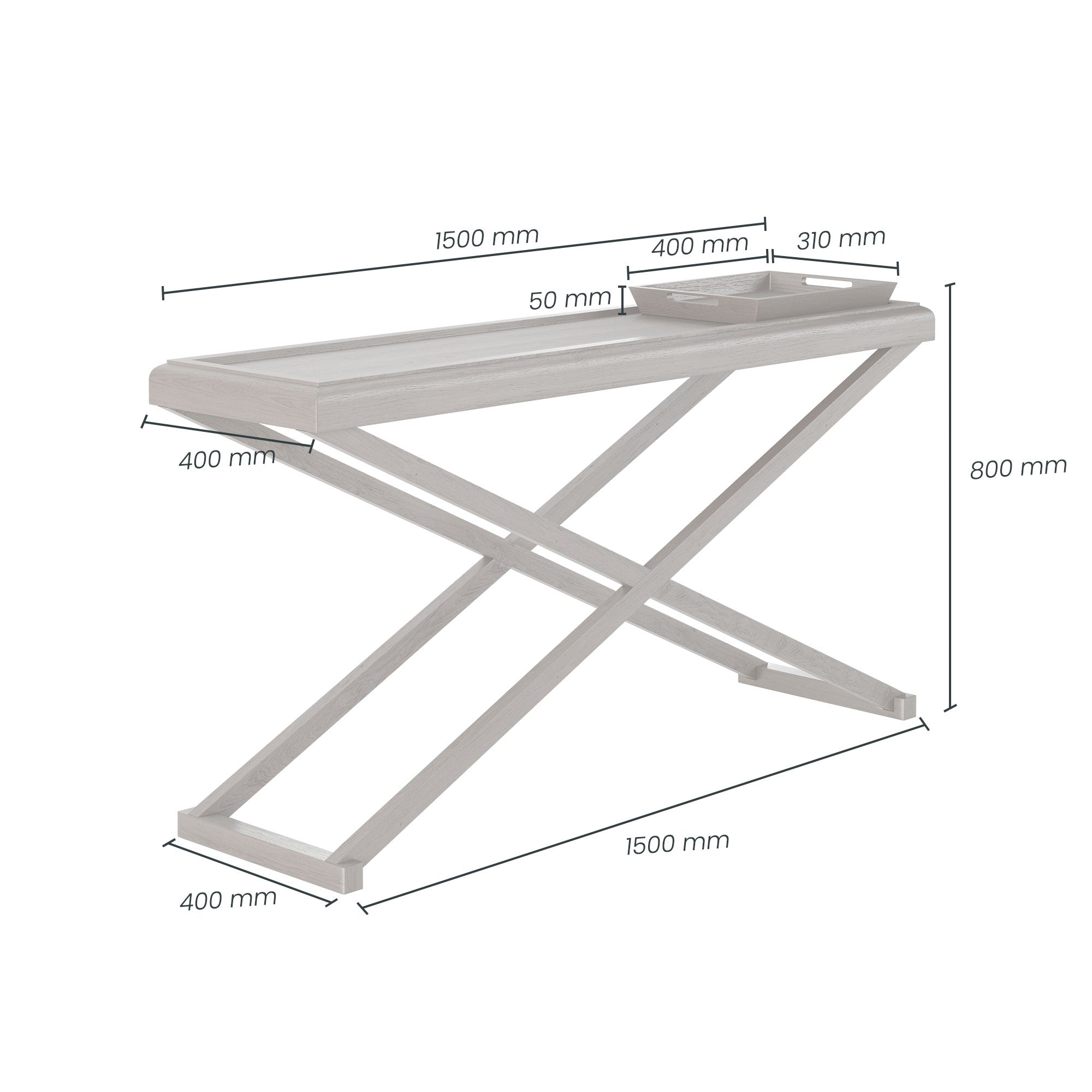 Bentley Console Table - Grey Aged Oak by D.I. Designs