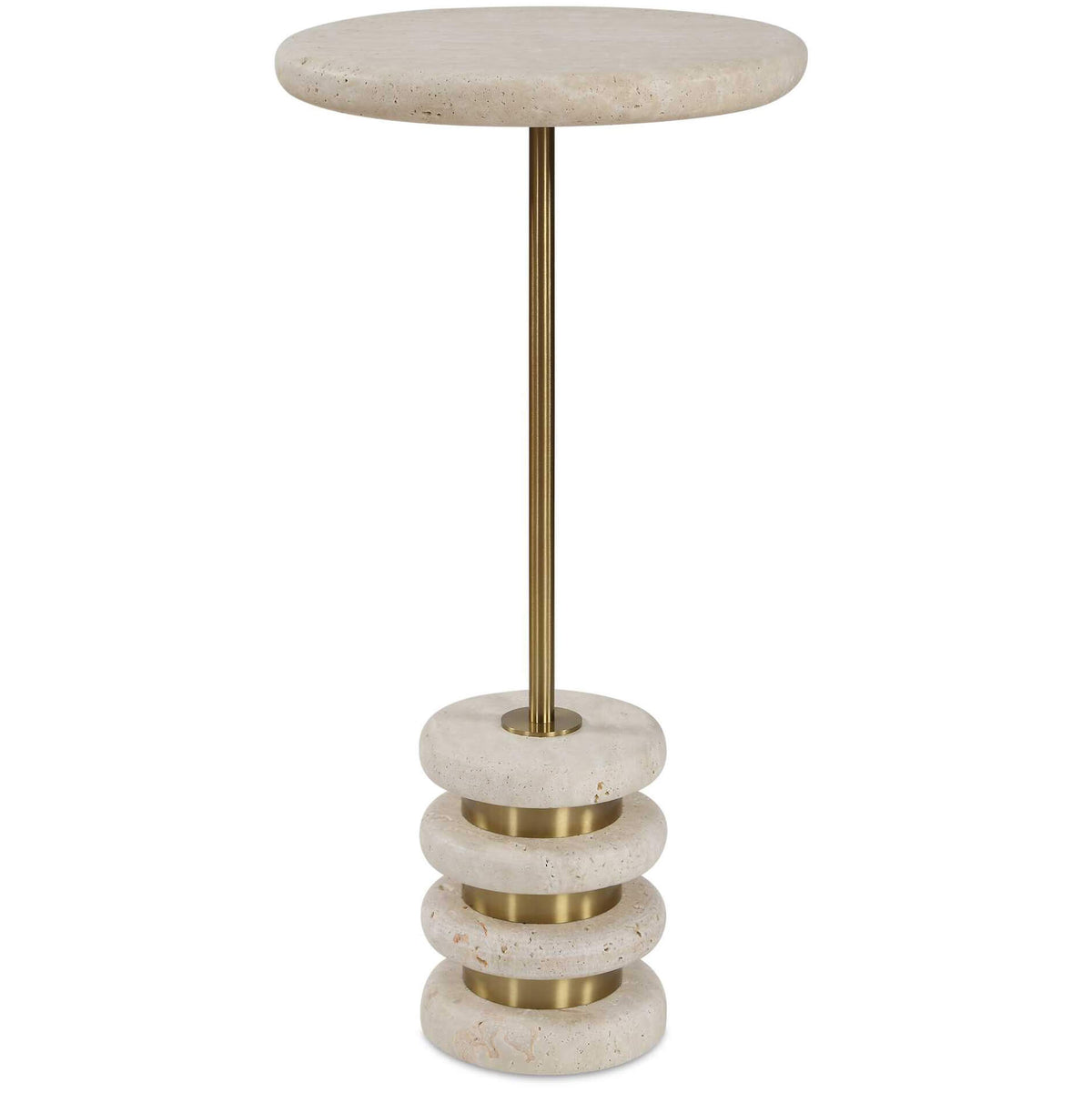 Adames Travertine Drink Table Uttermost