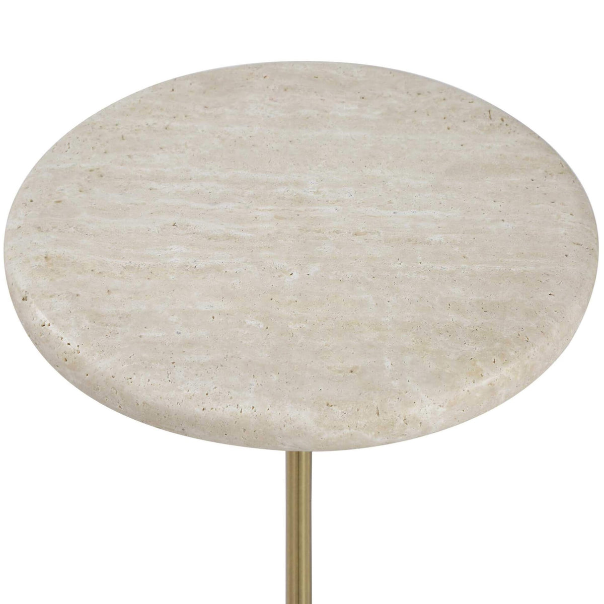 Adames Travertine Drink Table Uttermost