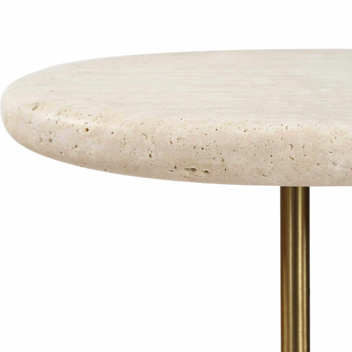 Adames Travertine Drink Table Uttermost