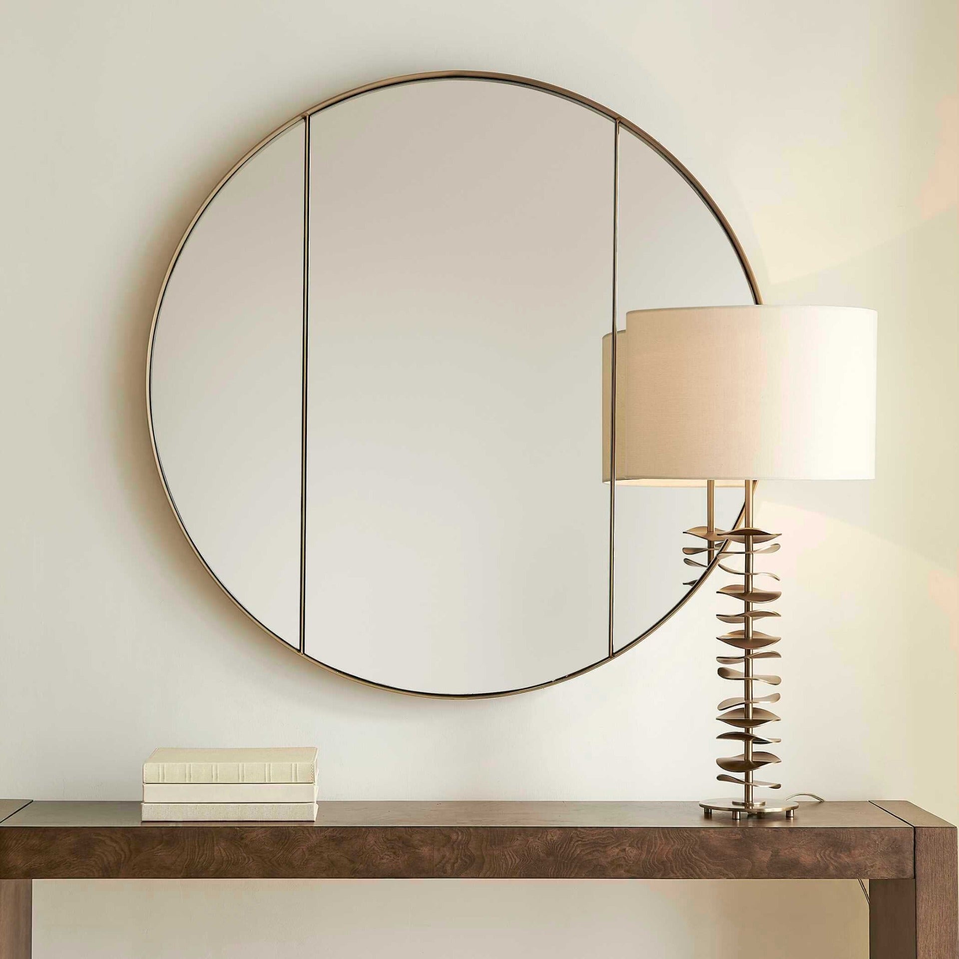 Amram Antique Brass Round Mirror by Uttermost