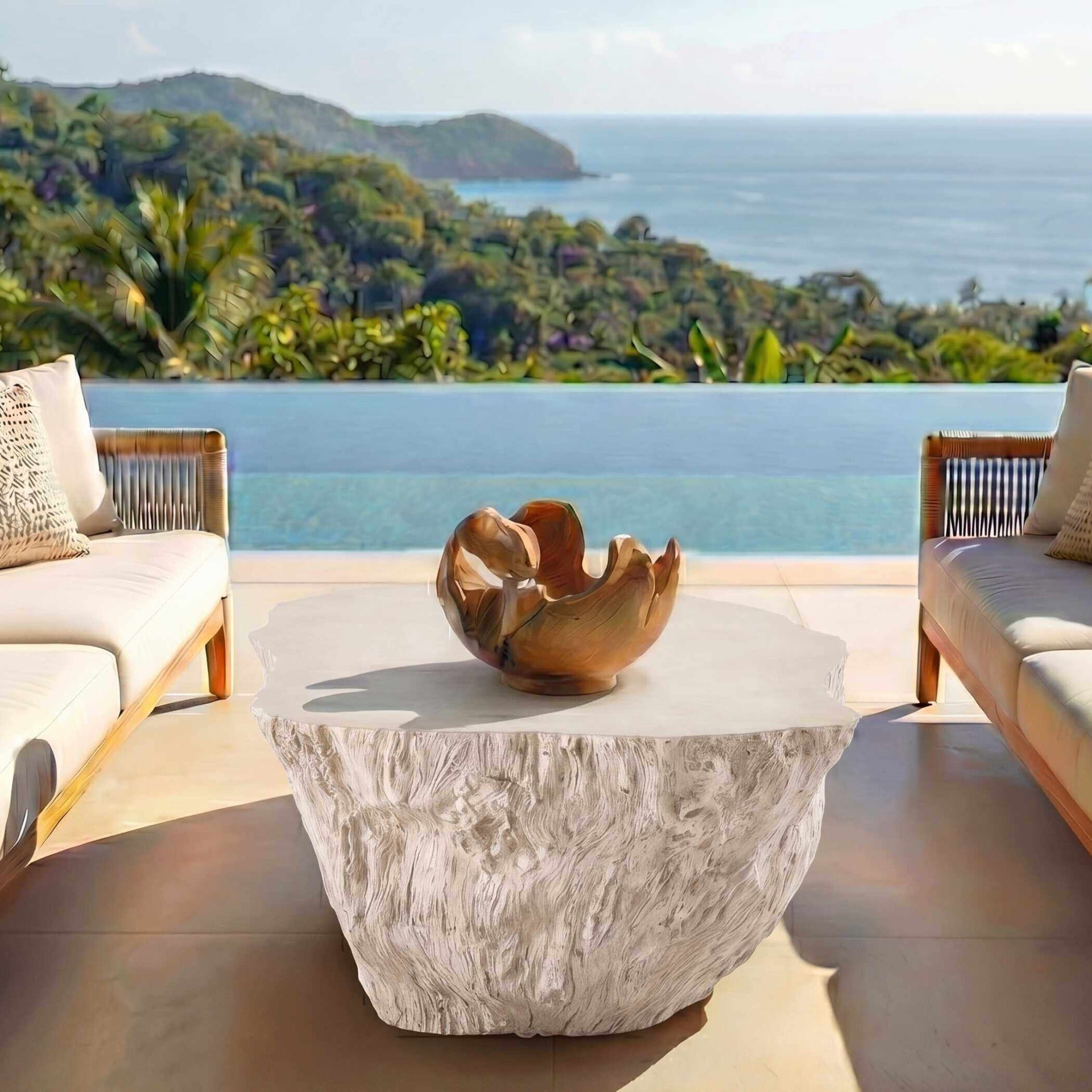 Arbor Crest Indoor-Outdoor Teak Bowl by Uttermost