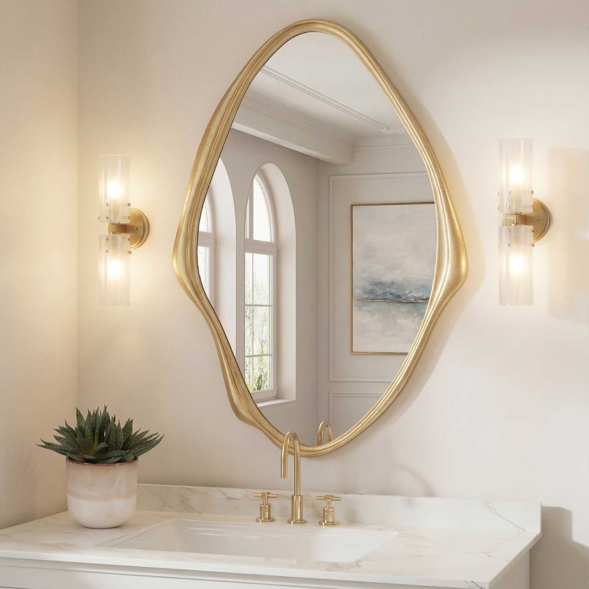 Aster Abstract Gold Mirror by Uttermost