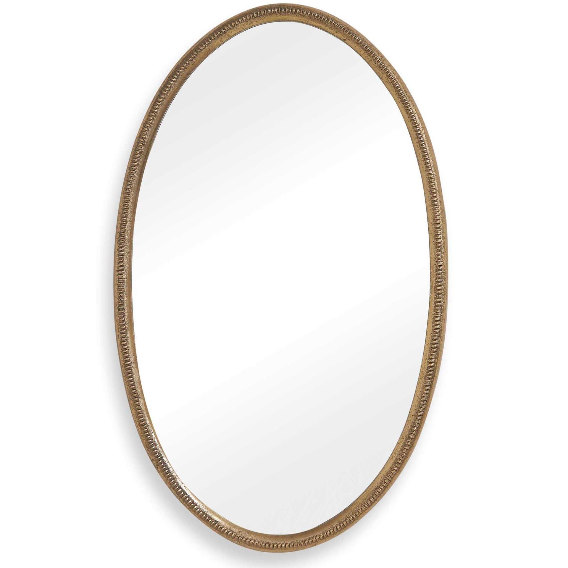 Ellis Beaded Brass Oval Mirror by Uttermost
