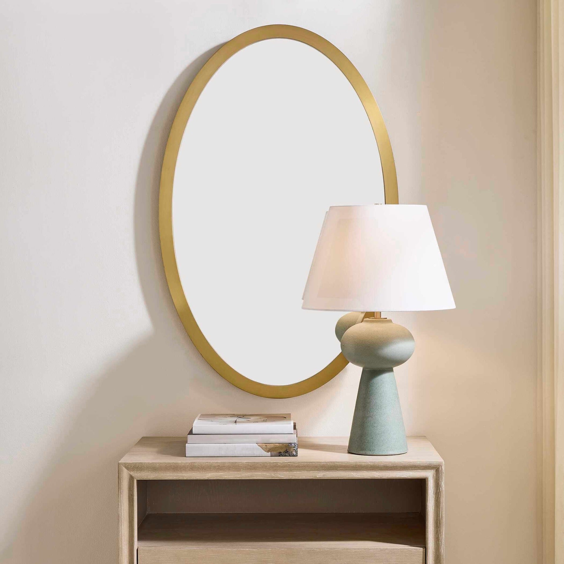 Elstree Antique Brass Oval Mirror by Uttermost