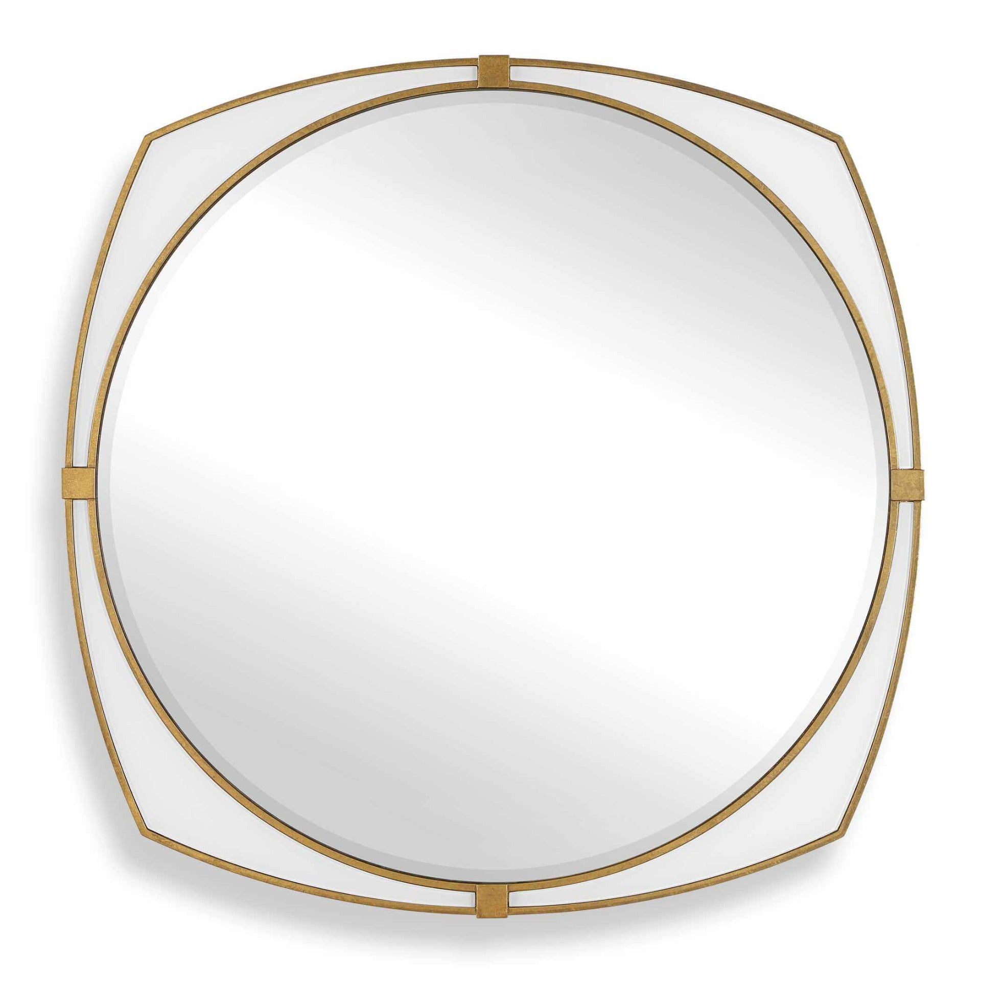 Estella White Round Mirror by Uttermost