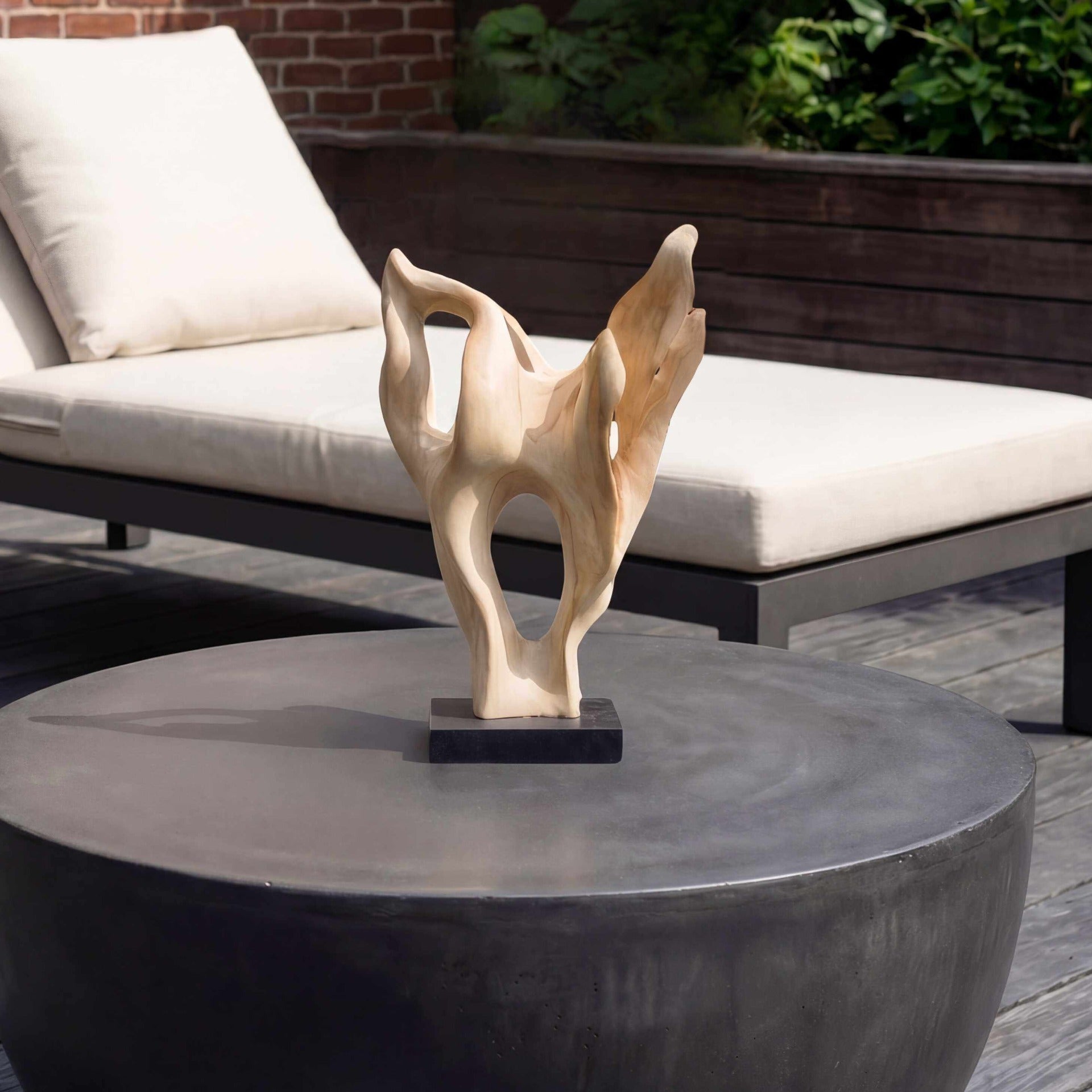Hollow Form Indoor-Outdoor Teak Sculpture by Uttermost
