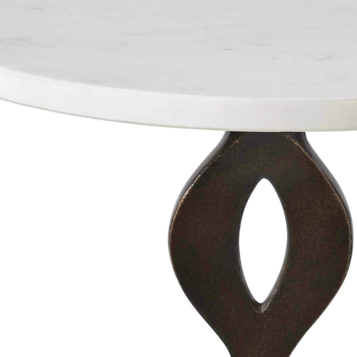 Ila Round White Drink Table Uttermost