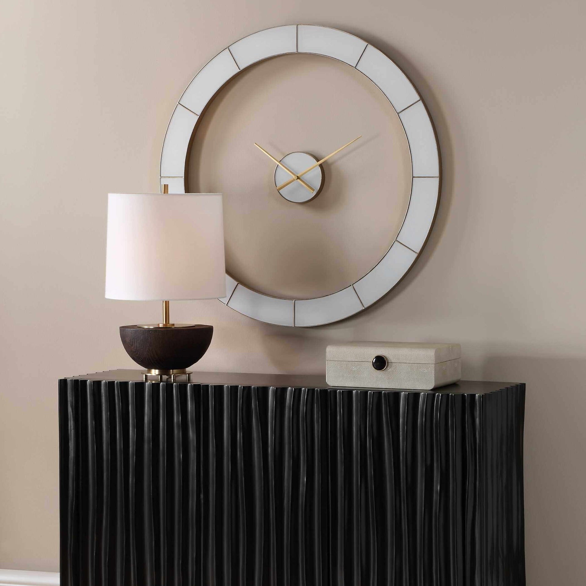 Ivory Halo Minimalist Wall Clock by Uttermost