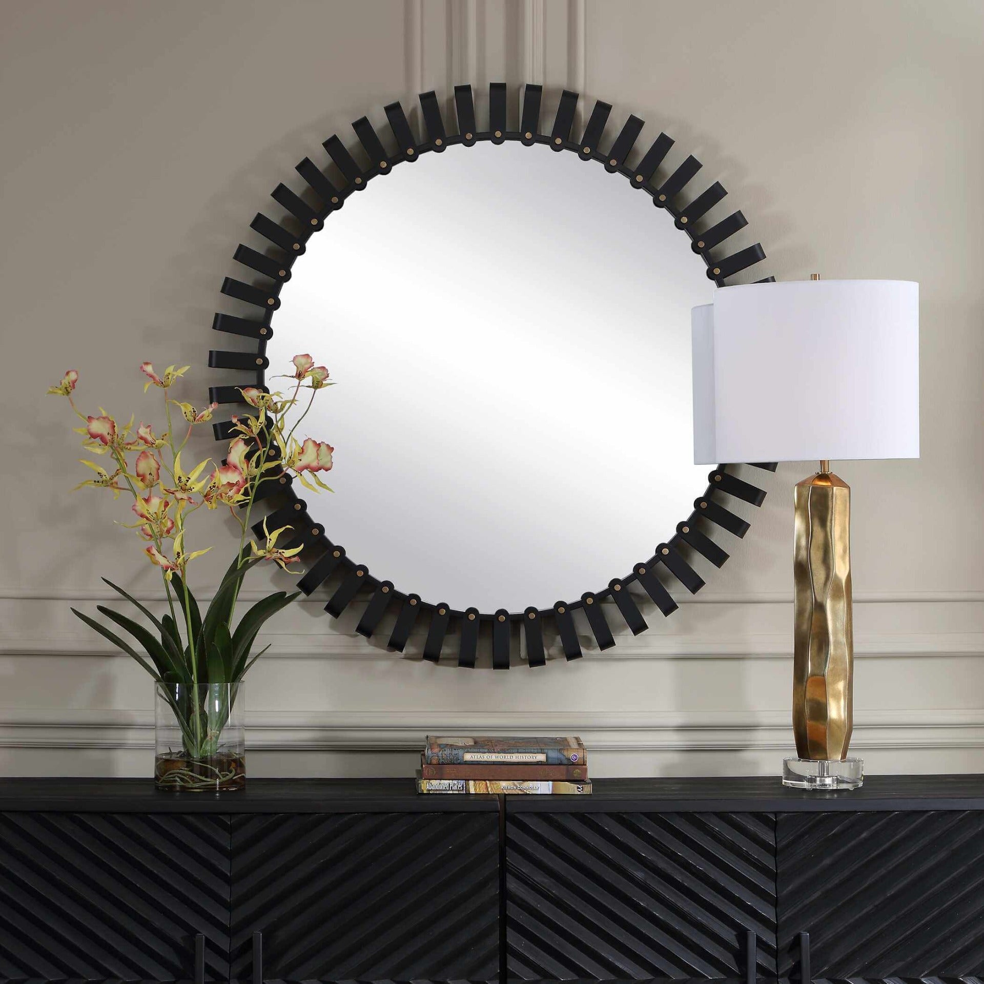Jael Round Iron Bands Mirror by Uttermost