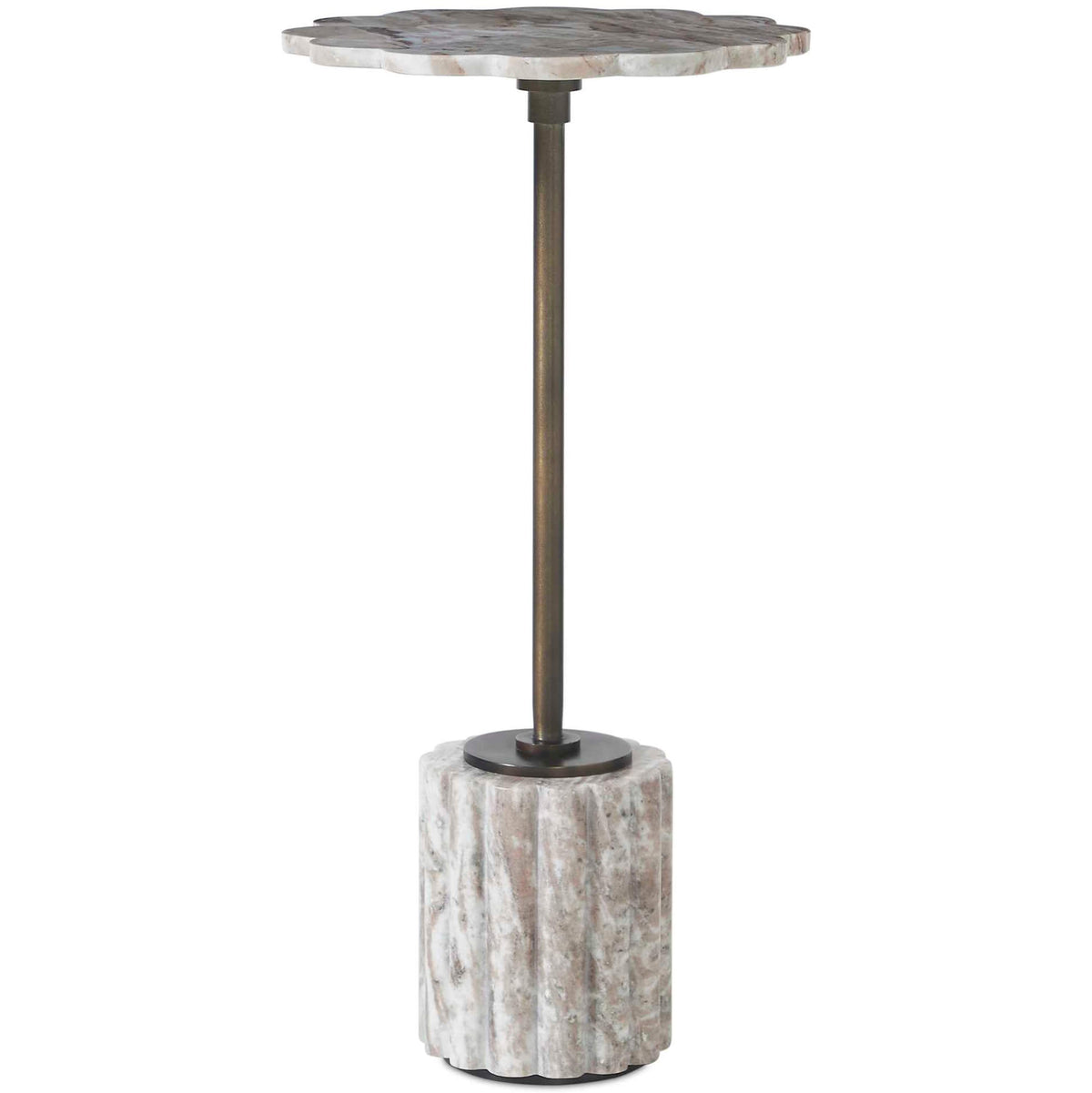 Lana Scalloped Marble Drink Table Uttermost