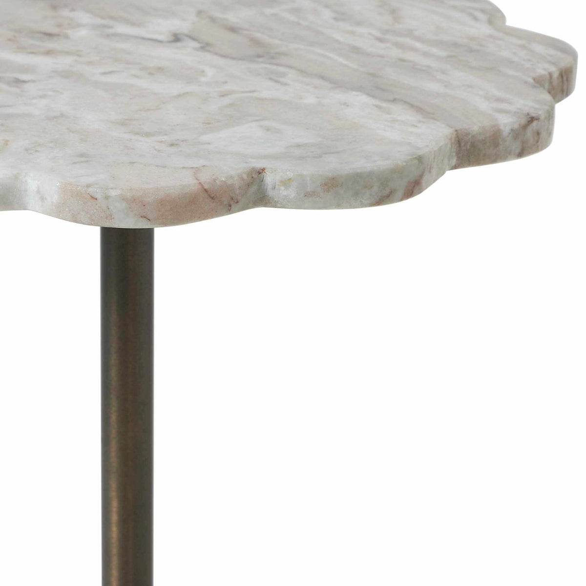 Lana Scalloped Marble Drink Table Uttermost